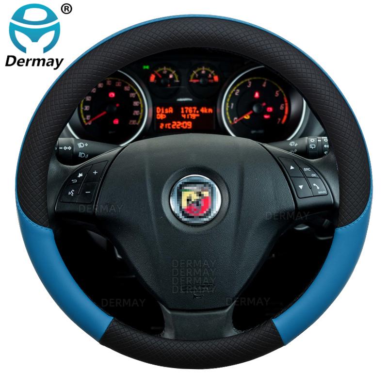 

для Fiat Grande Punto Avventura Urban Cross Abarth Punto Автомобільний чохол на кермо PU шкіра 100% автоаксесуари марки DERMAY синій