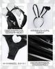 [Excellent Quality] Bunny Girl Cosplay, Plus Size Bunny Suit, Black and White Uniform, Cute and Sexy Halloween Costume for Events and Photo Shoots (Bl