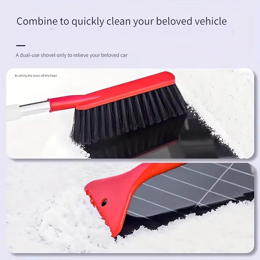 2-in-1 Brush Scrape Dual Purpose Garden Car Detachable Snow Shovel Windshield Window Cleaning & Scraping Tool Winter De-Icing Broom Accessories