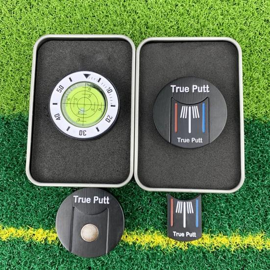 Golf Green Reader with Iron Box Magnetic Ball Marker High Precision Level Aid Bubble Tool Golf Putting Training Accessories