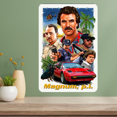 

Magnum PI Classic TV Show Metal Poster Sign 20x30cm（7.8x11.8inch）