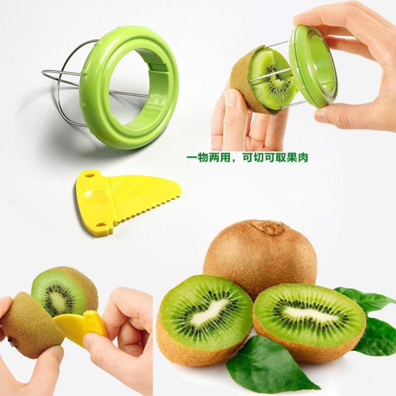 1 Pc Efficient Fruit Preparation Tool, Stainless Steel Kiwi Peeler for Easy Peeling and Slicing, Creative Kitchen Tool