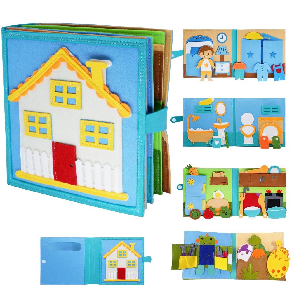 Life Skills Montessori Busy Book DIY Learning Toy Interactive Quiet Book  for Toddlers Kids
