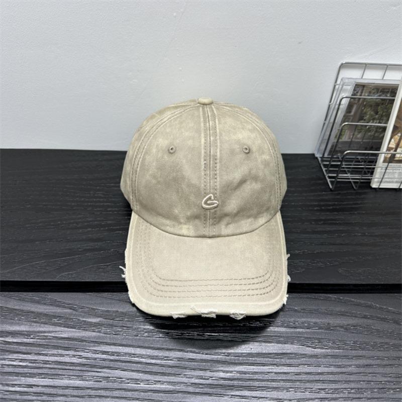 

New retro washed old baseball cap children wide brim edging simple face cap Adjustable бежевый