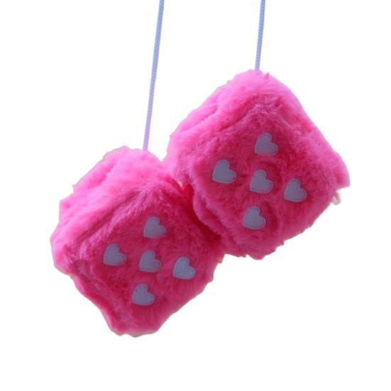 

Подвеска в виде плюшевых игральных костей с точками в форме сердца, украшение в виде подвесных игральных костей, мягкий пушистый винтажный автомобильный подвесной аксессуар розы красного