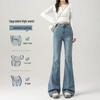 Women's Light Color High Waist Stretch Flare Pants - Plus Size, Slimming, Non-Clingy, for Spring & Autumn 2025.