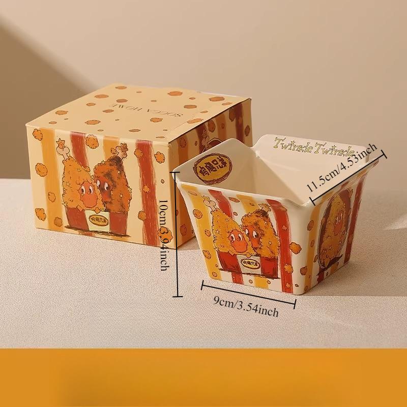 Ceramic Fruit Bowl High Aesthetic Value Childrens Snack Bowl Large Capacity Instant Noodle Bowl