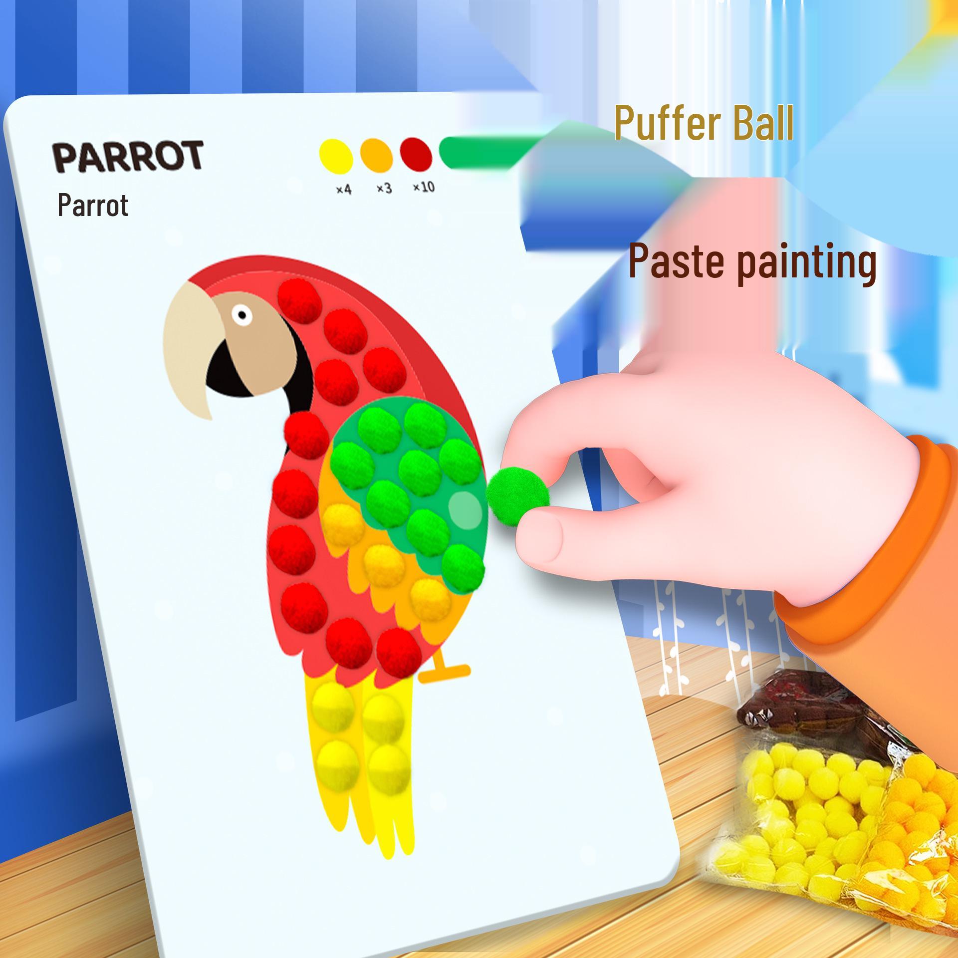 

Pom-Pom Collage Kit for Girls, Ages 3-6 - DIY Creative Handmade Toy