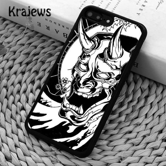 Krajews Japanese Oni Hannya Demon Mask Phone Case For iPhone 17 Air 16 15 14 plus 11 12 13 pro max coque