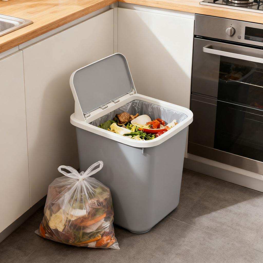 Lid Type Trash Can, Large-capacity Plastic Trash Can For Household Toilets, Living Rooms, Kitchens And Bedrooms.