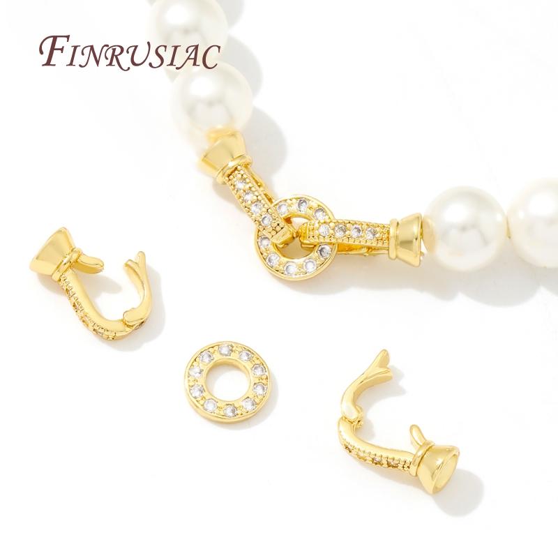18K Gold Plated Lock For Bracelets,Clasp For Jewelry Connectors,Decorative Pearl Clasp,DIY Jewelry Making Supplies