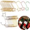 Metal Ornament Hooks Star Design 20 Pieces for Christmas Tree Decorations 5cm Waterproof Gold Green Silver Red