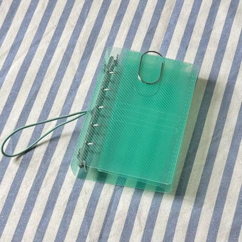 

Transparent Tri-fold Binder Notebook PVC Storage Bag Ins Card Holder Student Diary