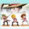High-quality One Piece Hungry Trio Pvc Figurine Luffy Zoro Sanji Car Accessory