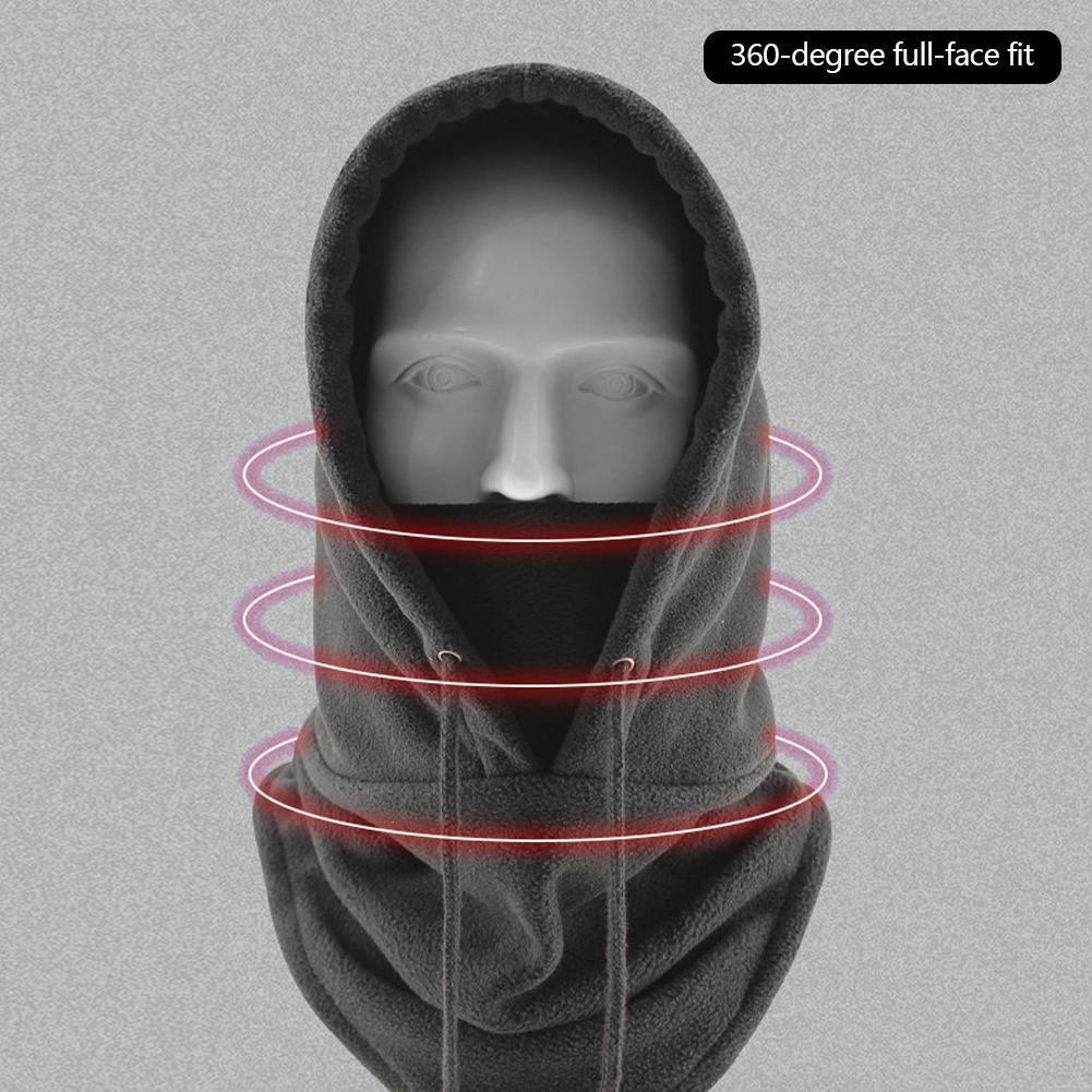 Winter Outdoor Cycling Fleece Lined Knitted Face Mask Hat Windproof Cold Proof Snow Sports Headwear Motorcycle Warmth Protection