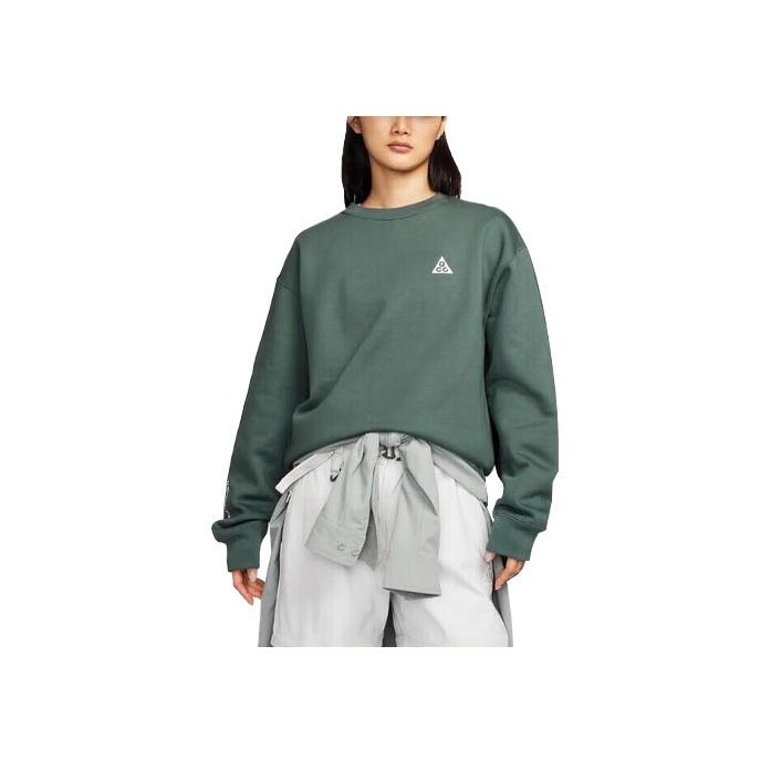 Nike ACG Therma-FIT Solid Logo Embroidery Fleece Pullover Sweatshirt Unisex Tops Green DX9612-338