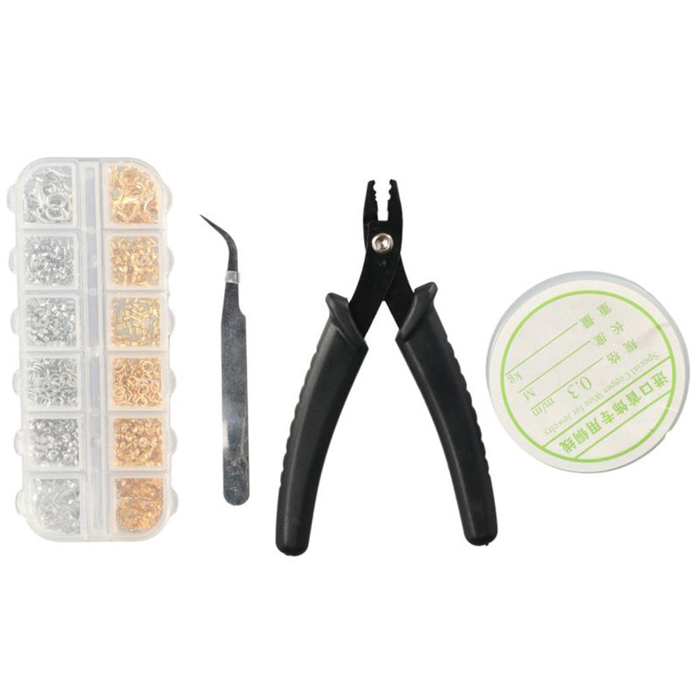 DIY Lobster Clasps Tweezer Crimping Pliers Crimp Tubes Crimp Beads Kit Wire Guardians Crimp Covers