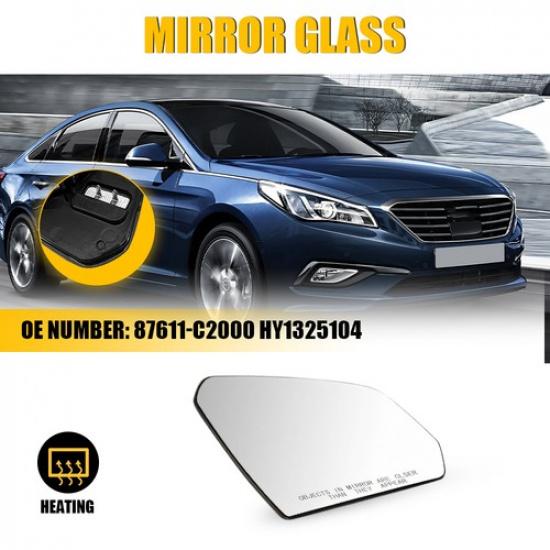 Fit Hyundai Sonata 2015- Right Side Heated Mirror Glass Passenger 87611C2000