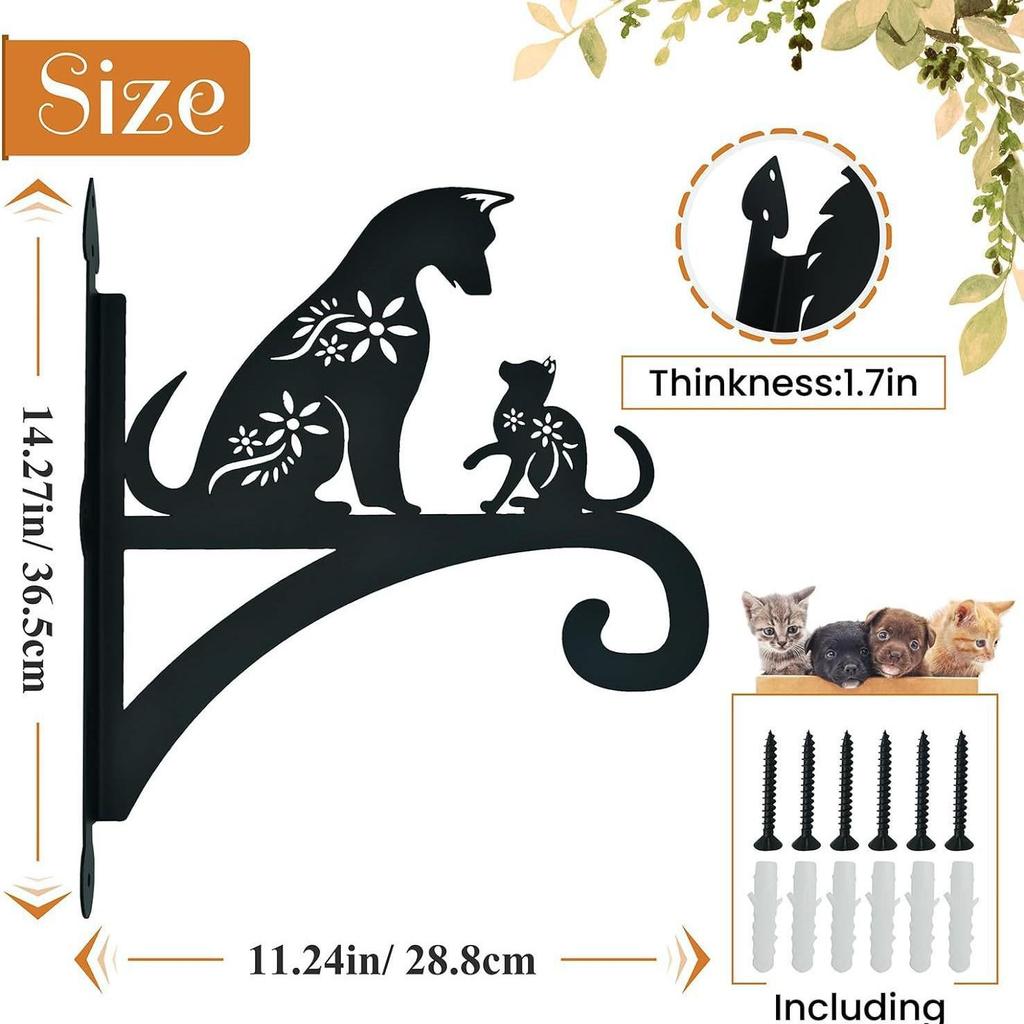 Heavy Duty Iron Hanging Plant & Clothes Hooks with Decorative Gnome Silhouette for Indoor & Outdoor Use