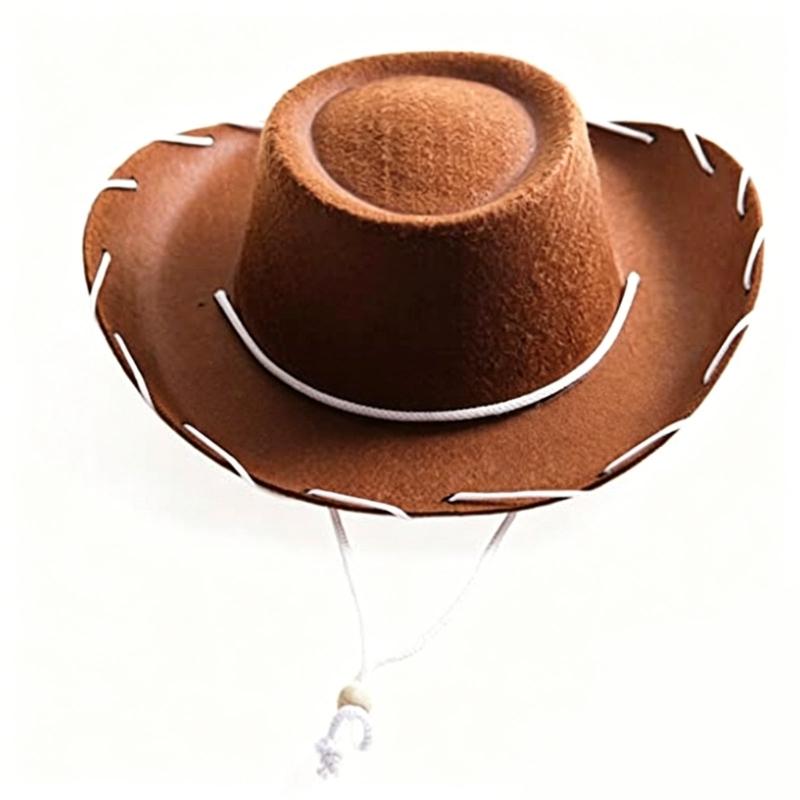 Western Cowboyhüte mit verstellbarem Band Braune Farbe Verstellbare Passform Strapazierfähiges Material für Outdoor-Themenpartys