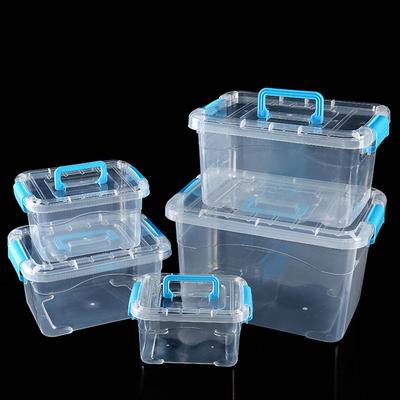 Convenient Carry Handle Storage Box Transparent Container Compact Design