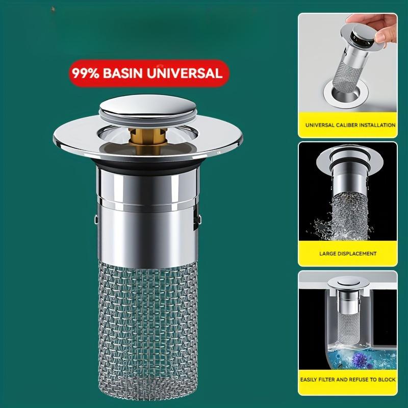 1pc Bathroom Sink Plug Stopper Stainless Steel Filter Basket Sink Drain Hair Catcher for Washroom Restroom Kitchen