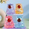 1/4 Stück Wasserschwein Zucker Stressball Angstlinderung Glitzer Wasserschwein Quetschspielzeug Dehnbar Langsam aufsteigend Entspannend Klares Wasserschwein Knet-Fidget-Spielzeug