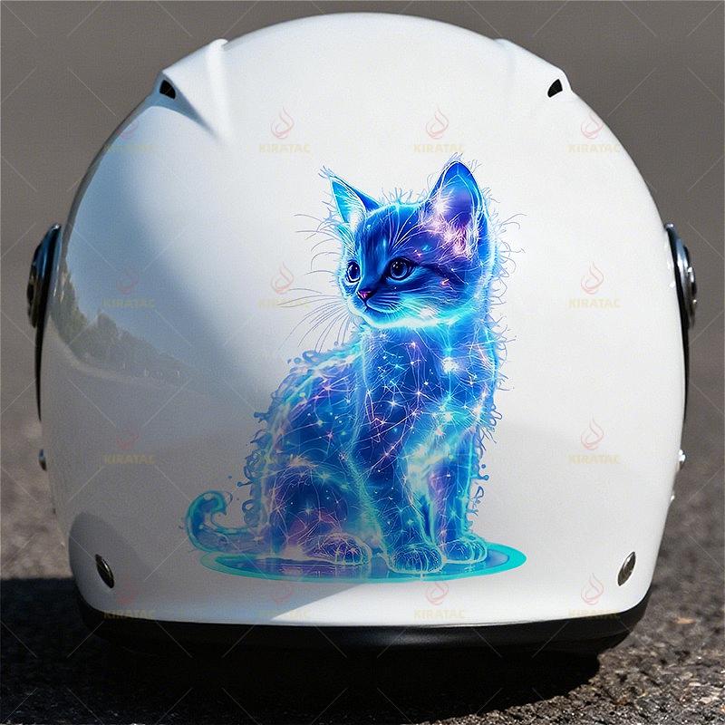 1pc Vibrant Neon Cute Cat Car Stickers Waterproof for Atuo Window Body Motocycle Helmet Fuel Tank Fairing Scooter Vinyl Decals
