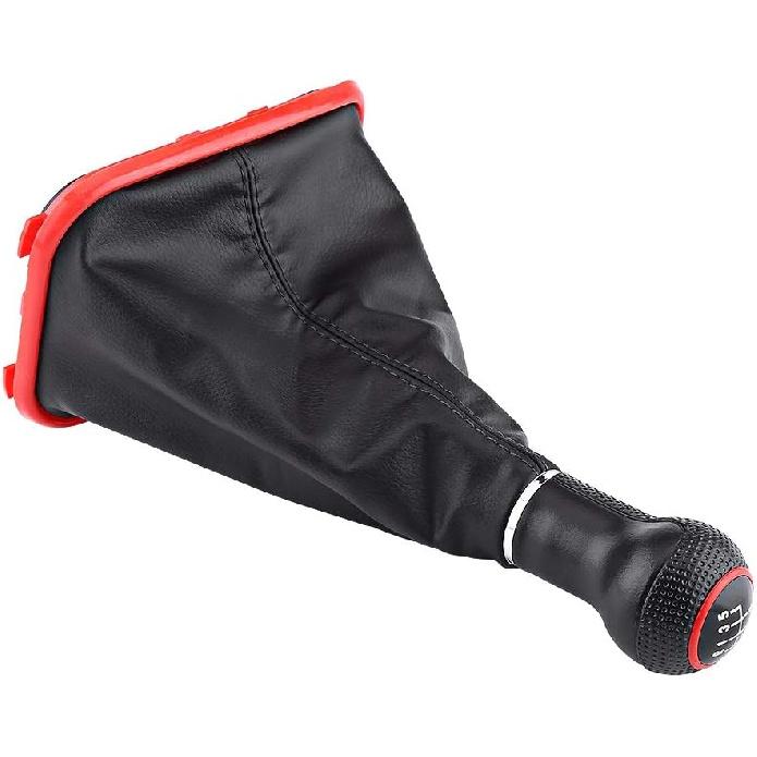 Qiilu 5 Speed Shift Boot Gear Shifter Knob Gaitor Boot Kit for MK4 1999-2004