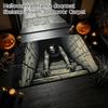 Felpudo de Esqueleto 3D para Halloween, Gris Oscuro, Grande - Entrada Interior Exterior con Diseño