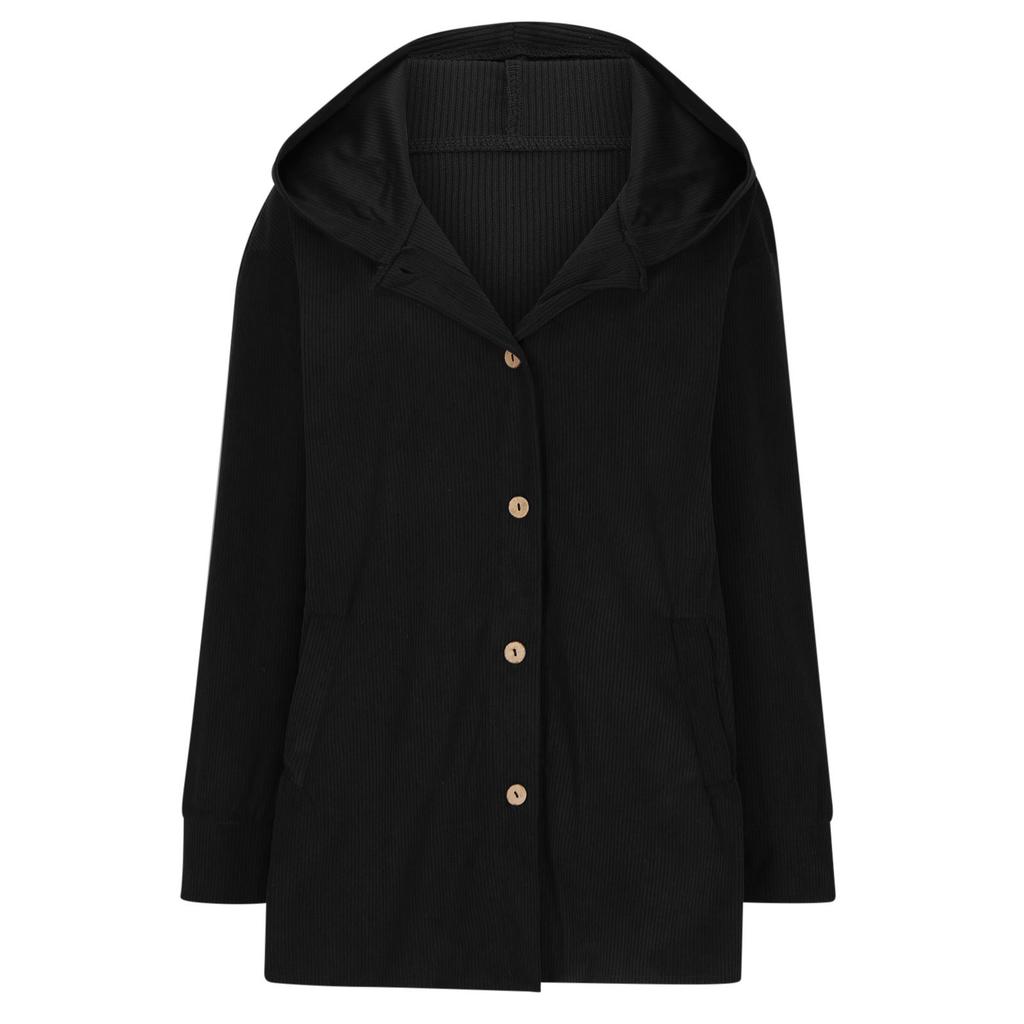 Dámská módní jednobarevná mikina s kapucí, dlouhým rukávem, knoflíkovou kapsou, volného střihu, pro běžné nošení