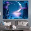 Enchanted Moonlit Tapestry With Floral Archway For A Dreamy Bedroom Decor