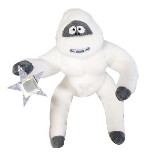 Abominable Snowman Christmas Tree Topper Plush Stuffed Snow Elf Christmas Tree Hugger with Star for Xmas Treetop Decoration