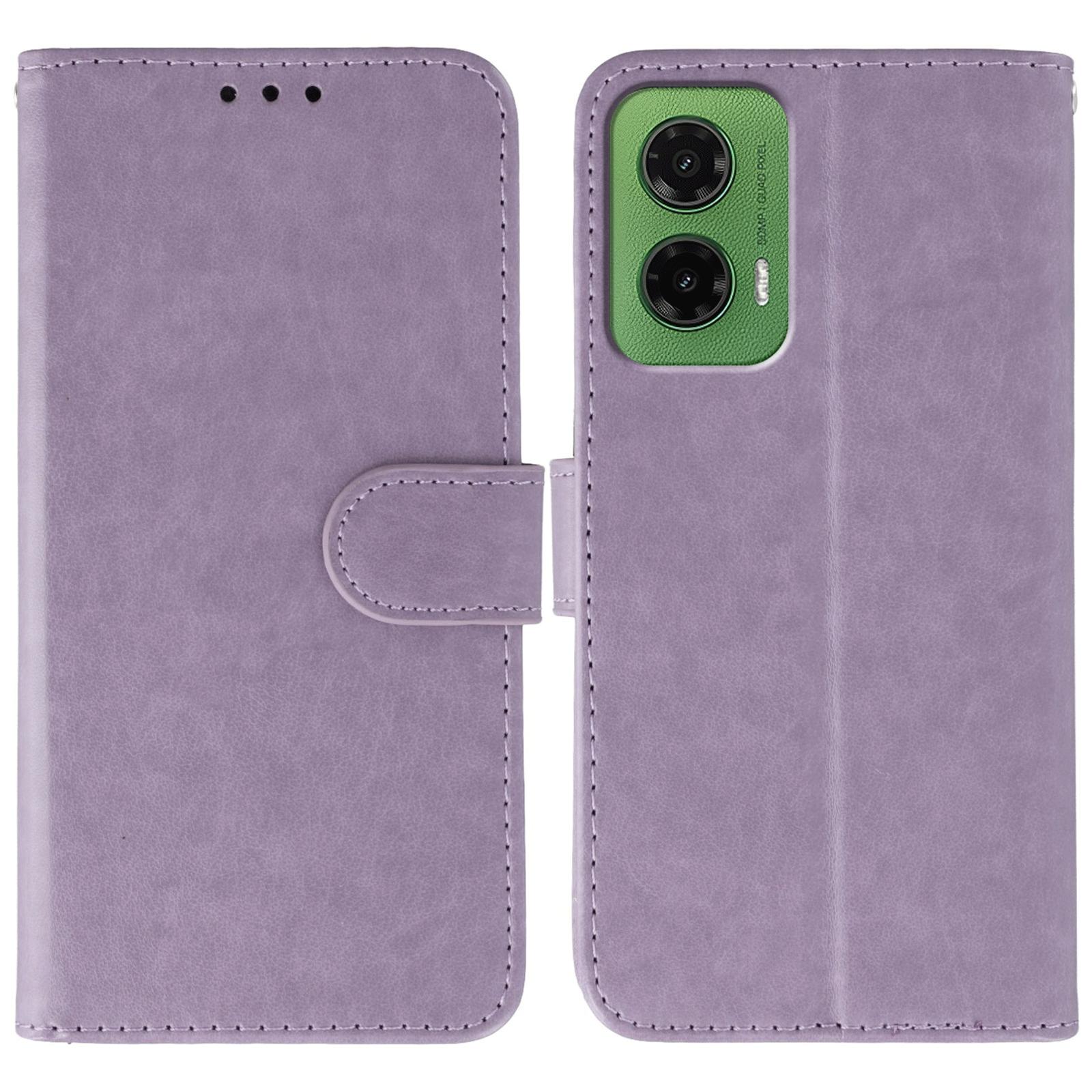 

For Motorola Moto G75 5G Case PU Leather Flip Wallet Phone Cover with Strap Purple