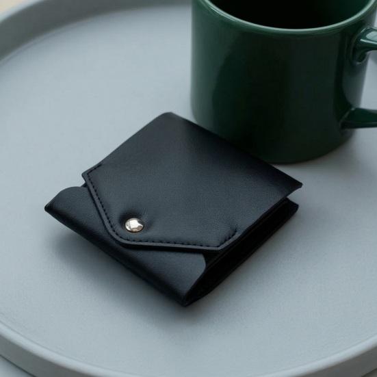 Business Trip Wallet Slim Faux Leather Wallet, Retro Snap Button Bifold Distressed Portable Card Holder for Men Women Slot