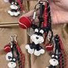 Lovely PU Leather Schnauzer Pendant Cute Puppy Animal Dog Fashion Bag Pendant Creative Woven Rope Bag Charms CLE