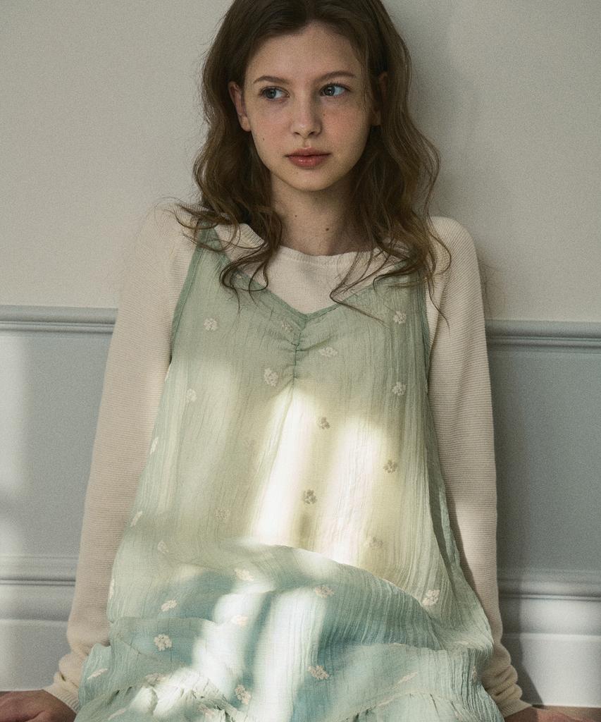 Aueonoseuteljia Flower Lace Layered Dress_Milk Green(Oc25-Ops02)