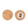 Bamboo Magnetic Beer Bottle Opener & Fridge Sticker - Stainless Steel & Wood
