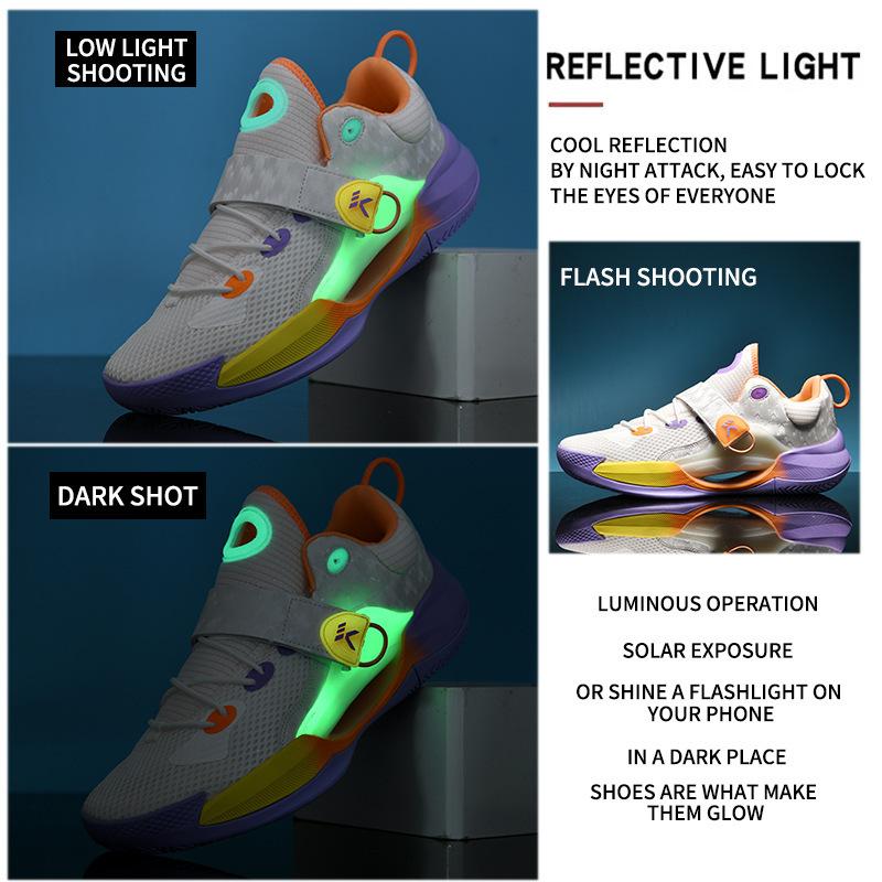 Splash 6th Generation New Basketball Shoes Actual Friction Will Ring Sneakers Men's Professional Cement Floor Rubber Sole EVA Velcro