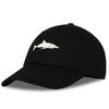 Shark Embroidered Baseball Hat Solid Color Cotton Casual Hat Men's Ladies Peaked Cap, Cotton Black