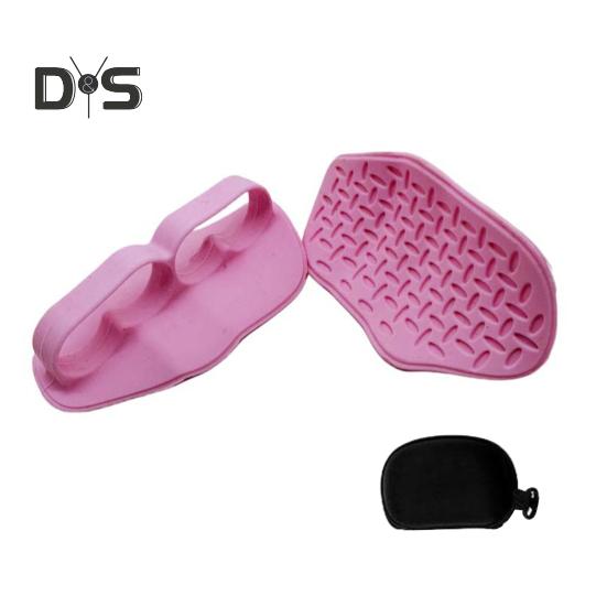 

1 пара противоскользящих захватов для тренировок для мужчин и женщин, защита ладоней для поднятия тяжестей, гантелей, становой тяги, подтягиваний, захваты для тренировок в спортзале, без пальцев розовый