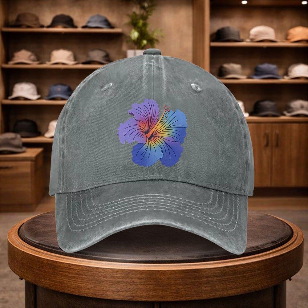 A Hibiscus Print Baseball Cap a Casual Duckbill Hat Stylish And Adjustable for Outdoor Use Suitable for Travel And Beach Vaca