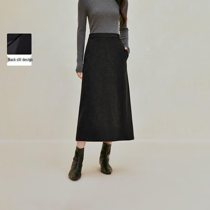 INMAN Women s Commuter Straight Midi Skirt with Back Slit M