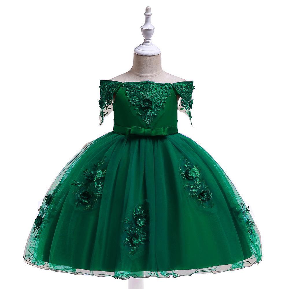 2025 Europejska i Amerykańska Sukienka Księżniczki z Siateczki na Wybieg dla Dziewczynki do Kwiatów