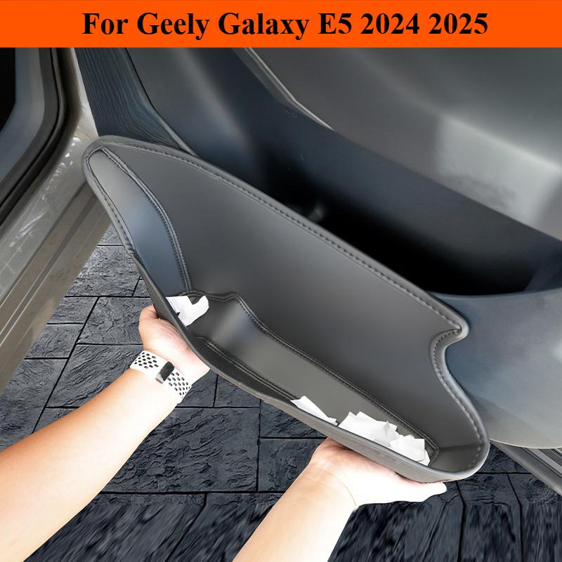 For Geely Galaxy E5 2026 2026 Car Door Slot Storage Box Leather Door Groove Mat Protection Storage Barrel Interior Accessories