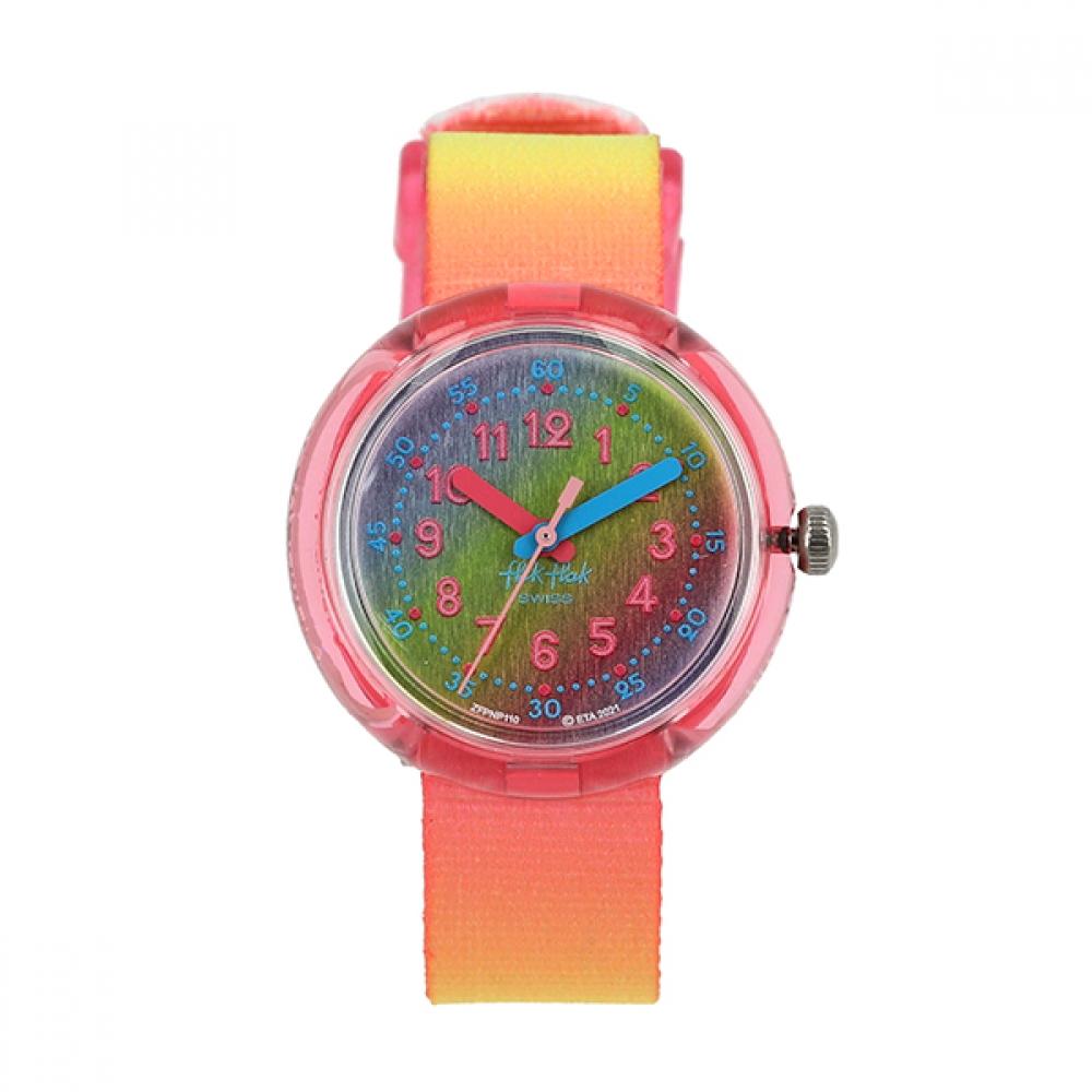 Flick Flack Fpnp110 Color My Life Shades Of Rainbow Kids Nato Watch FPNP110
