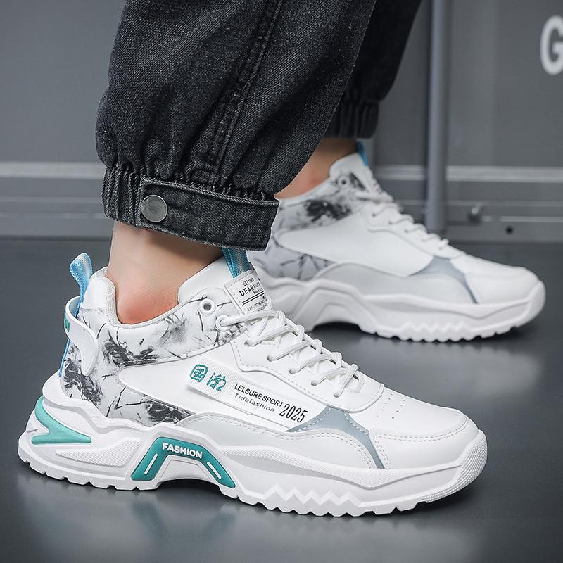 Men's High Top Casual Sports Shoes Breathable Soft Sole Four Seasons Comfort Running Shoes Student Walking Shoes Male's Sneakers
