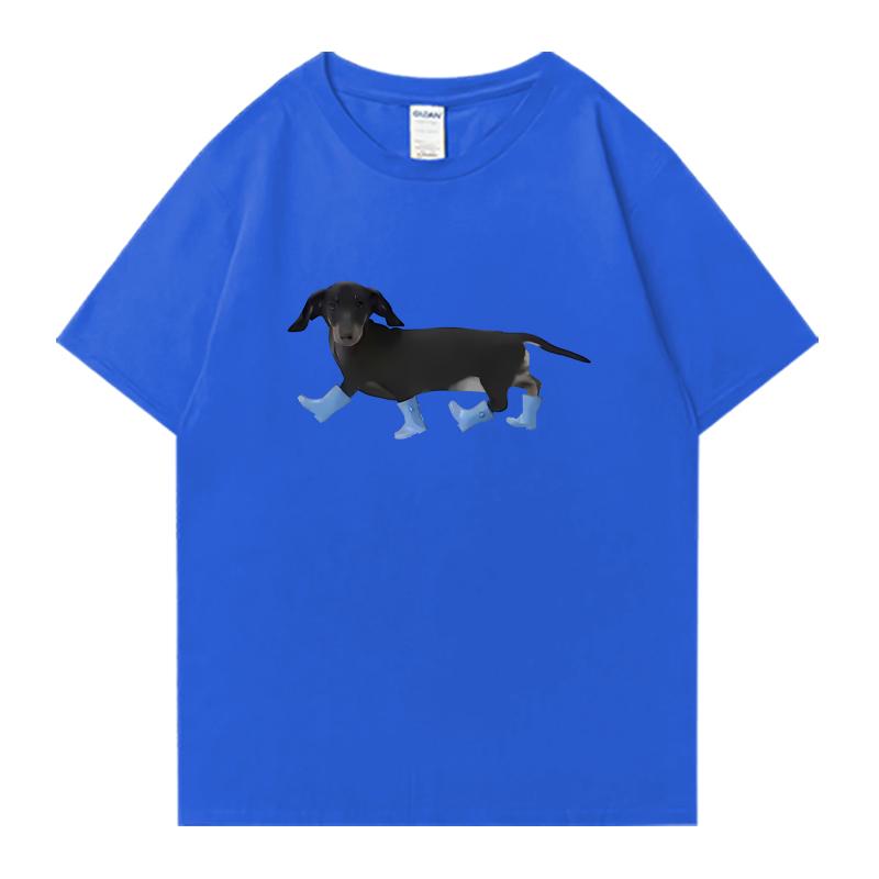 Vtipné tričko s potiskem jezevčíka 100% bavlna s krátkým rukávem Unisex Dámské s kulatým výstřihem Oversized tričko Letní Unisex oblečení