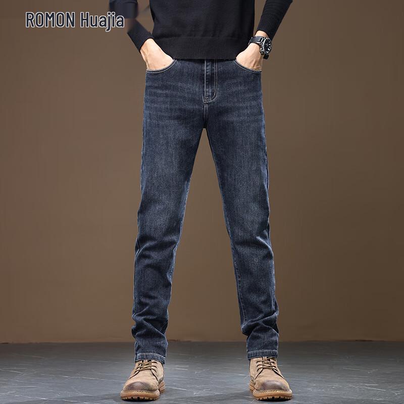 

ROMON Men s Slim Straight Business Casual Jeans 38