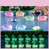 Charmant Décor Flamant Rose en Résine Luminescent Adorable Décoration Miniature pour Aquarium